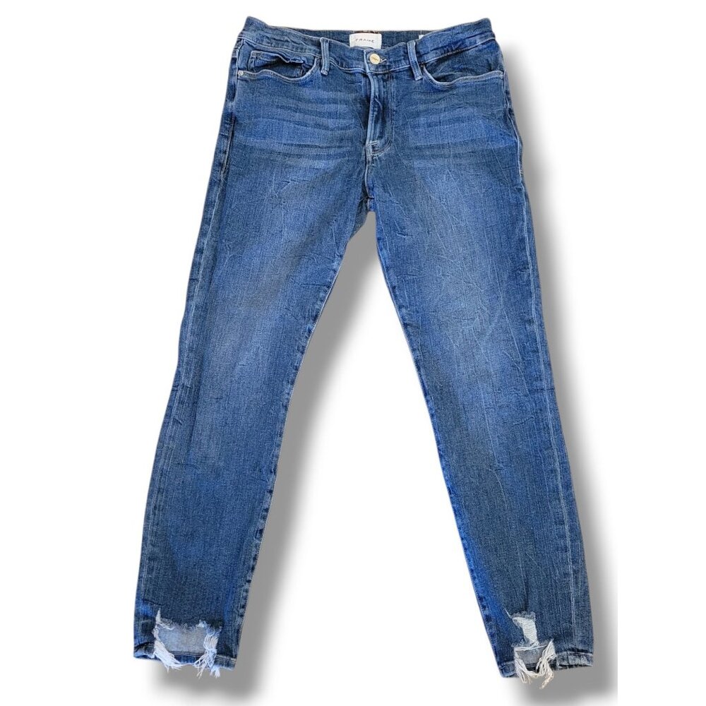 Frame Le Skinny De Jeanne Van Ness Chew Blue Jeans - Size 31